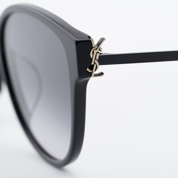 Saint Laurent SLM48S_A/K 002 Sunglasses Black Cat Eye Frame, Grey Lenses main image 4